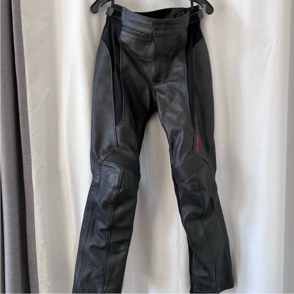 Dainese Black Leather Motorcycle Pants